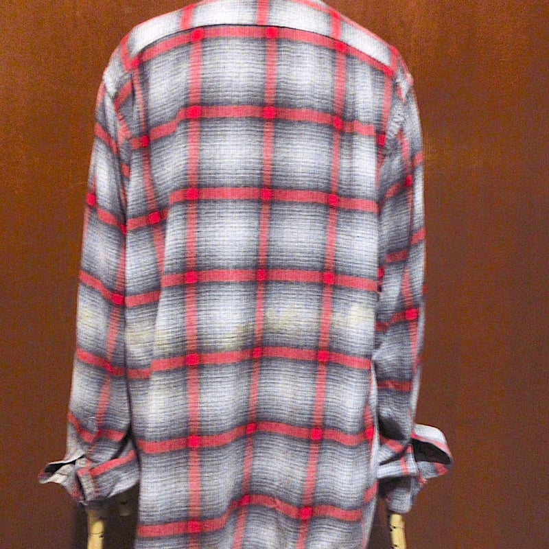 ビンテージ60's○Golden Needle Manhattanオンブレチェックレーヨン長袖