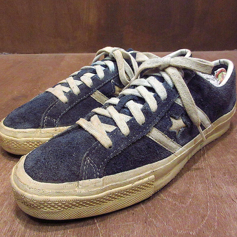 ビンテージ70's○CONVERSE囲みタグジャックスタースエード紺size 9○220912 ビンテージ70's○CONVERSE囲みタグジャックスタースエード紺size 9○220912