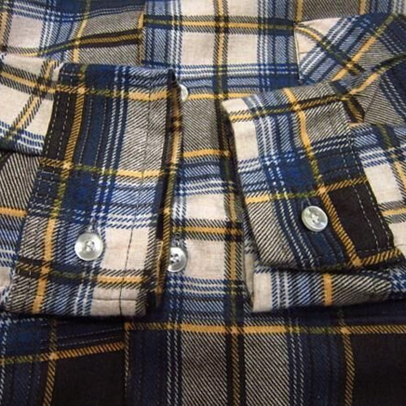 ビンテージ70's○DEAD STOCK KLONDIKEチェック柄プリントネルシャツsize