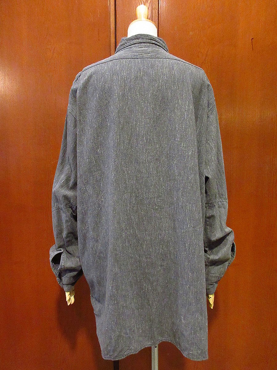 ビンテージ60's○Powr Houseマチ付きブラックシャンブレーシャツ ビンテージ60's○Powr Houseマチ付きブラックシャンブレーシャツ