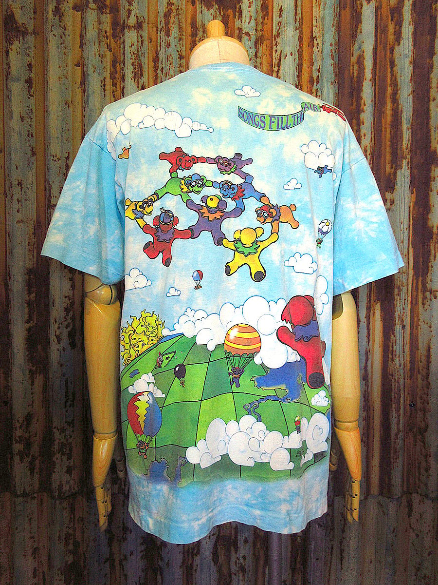 ビンテージ90's○GRATEFUL DEADタイダイパラシュートプリントTシャツ