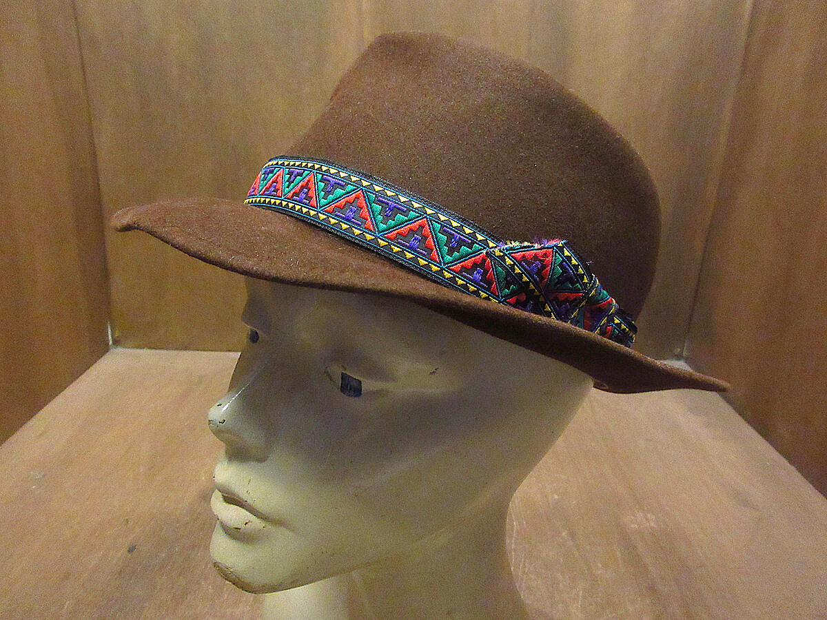 STETSON ステットソン ヴィンテージ　ポークパイ ハット 1950 ビンテージ50's60's○STETSONポークパイハット茶○221025i3-m-ht-fl