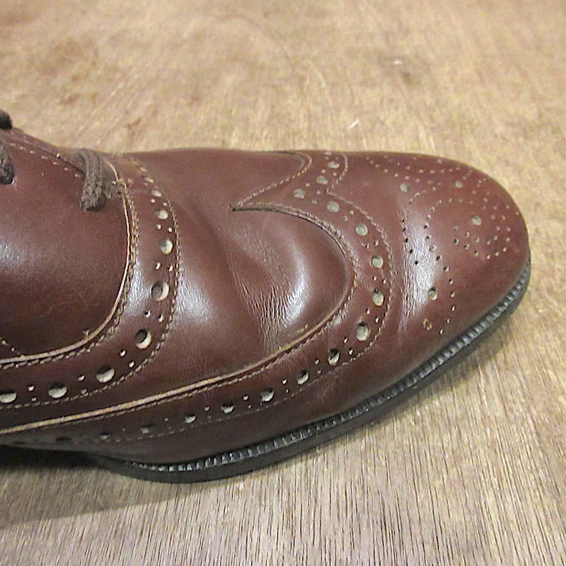 ビンテージ○NUNN-BUSHレザーウイングチップシューズ茶size 9 1/2