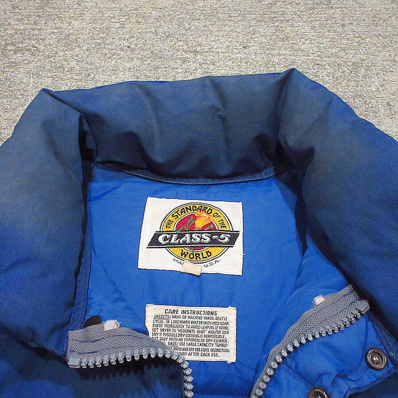 ビンテージ80's○CLASS-5ダウンジャケット青L○220202i3-m-jk-dwn 1