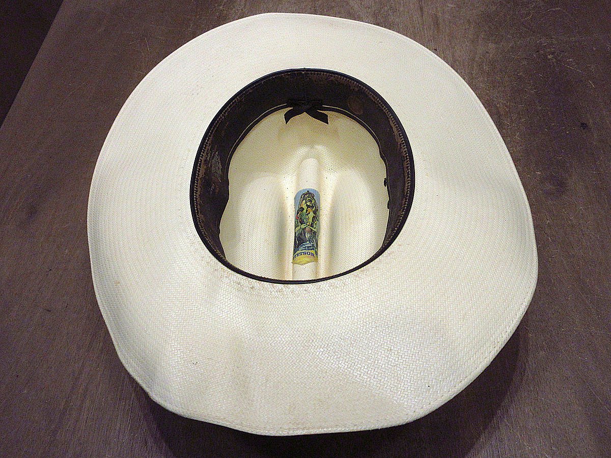 ビンテージ○STETSONウエスタンストローハット○240719i4-m-ht ビンテージ○STETSONウエスタンストローハット○240719i4-m-ht