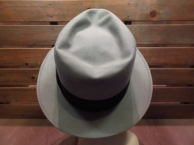 ビンテージ50's○箱付きDobbs BASKINフェドラハットグレー7 1/4○200607