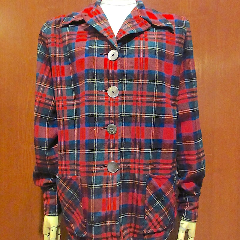 ビンテージ40's50's○PENDLETONレディースチェック柄ウールジャケット