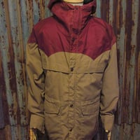 ビンテージ80's●Powderhorn Mountaineeringマウンテンパーカ カーキ×バーガンディsize M●250203j1-m-jk-mp上着1980sアウトドア