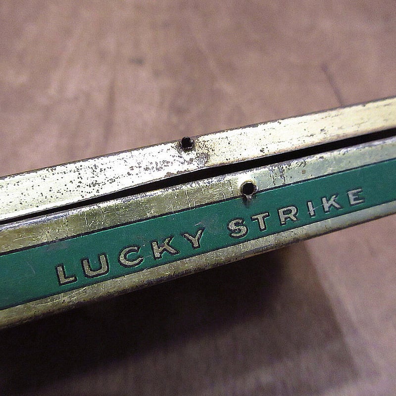 ビンテージ~50's○LUCKY STRIKEメタルシガレットケースB