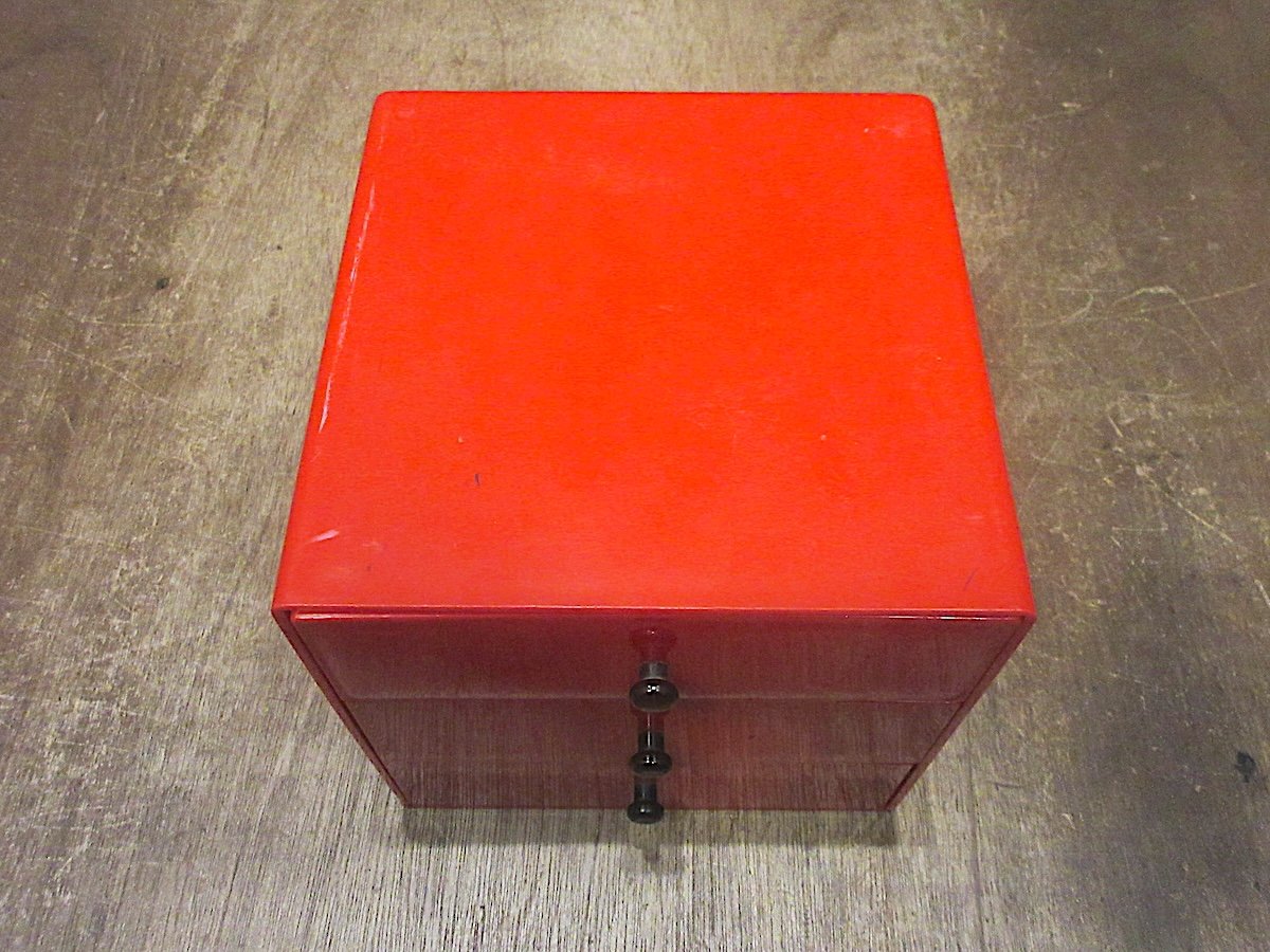 ビンテージ○InterDesignプラスチックミニボックス赤B○260331n7-bxs
