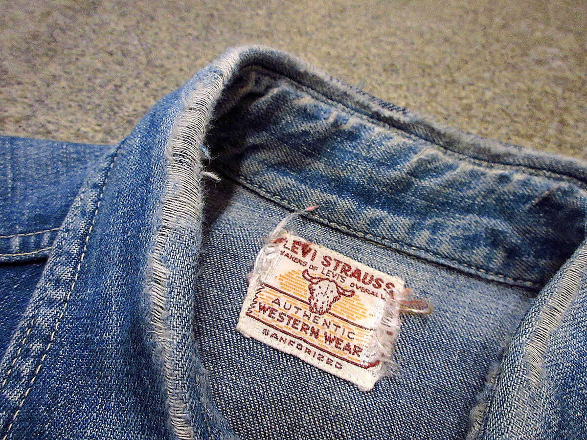 ビンテージ50's○Levi'sショートホーンデニムウエスタンシャツ ビンテージ50's○Levi'sショートホーンデニムウエスタンシャツ