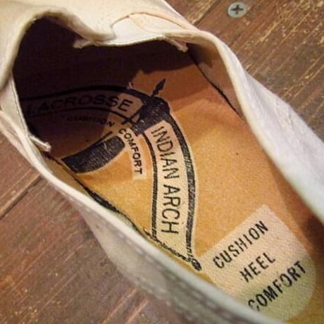 ビンテージ70's●DEADSTOCK LA CROSSE キャンバススリッポン白 Size 2 1/2●odst 1970sデッドストックキッズ子供靴スニーカー