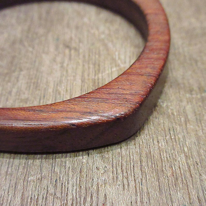 ビンテージ○ウッドブレスレット○240205i5-bng茶ブラウン木製ヒッピー