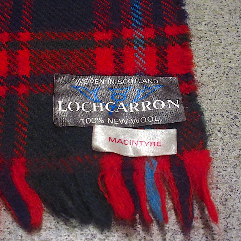 ビンテージ○LOCHCARRONチェックウールマフラー○241030z5-mfl