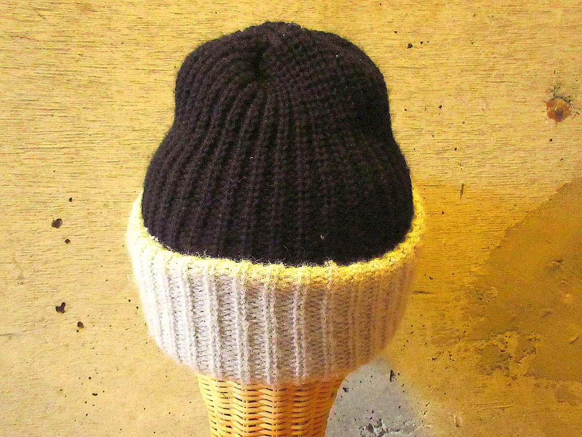 ビンテージ80's90's○RAIDERSワッペン付きニット帽黒×グレー○241003k5