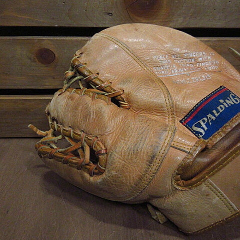 ビンテージ40's○SPALDING Trapper Modelレザーベースボール