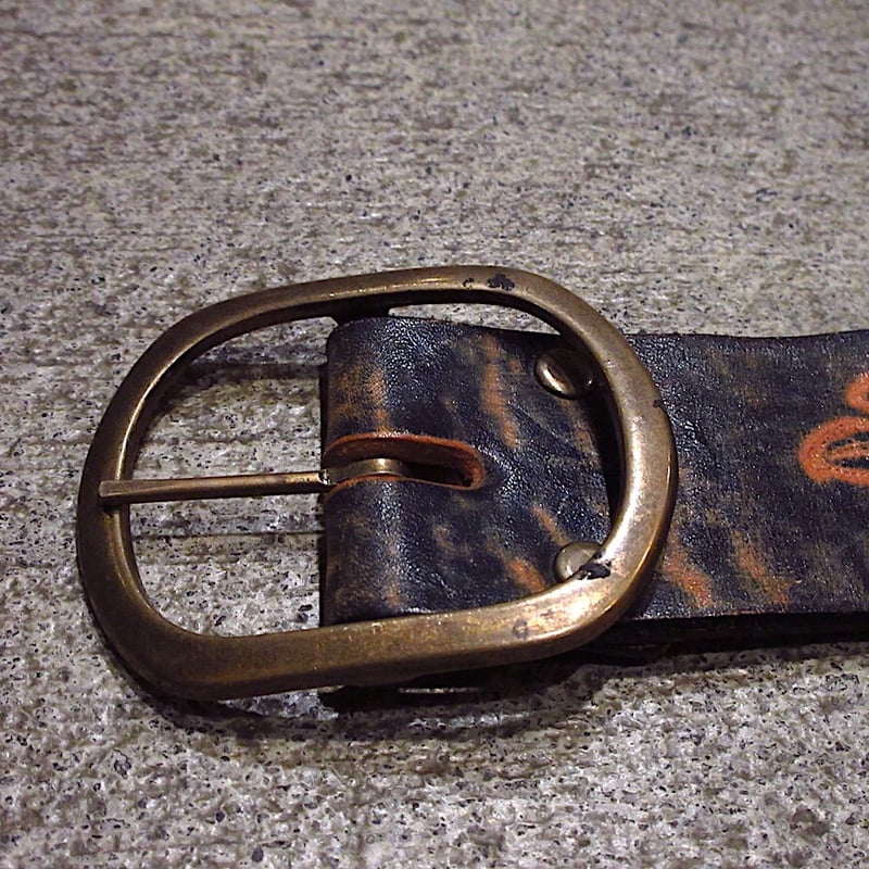 ビンテージ70's○Levi's型押しレザーベルト黒size 38○220610c3