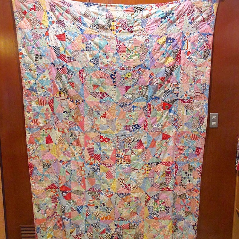 ビンテージ~40's○パッチワークキルトファブリックsize 200cm