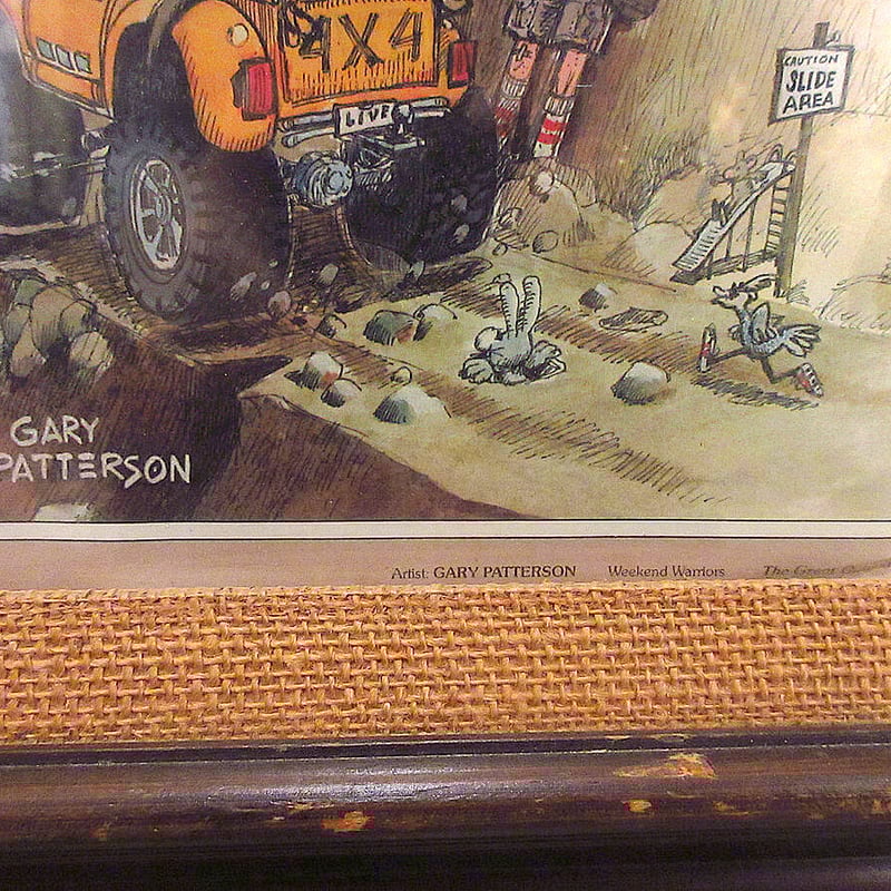 ビンテージ80's○GARY PATTERSONアウトドアアート額付きポスター○210510f ビンテージ80's○GARY PATTERSONアウトドアアート額付きポスター○210510f