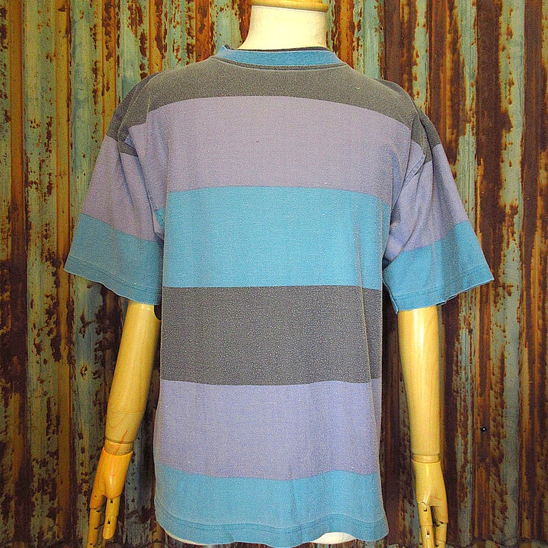 80s 90s ワイド ボーダー Tシャツ L シングルステッチ マルチカラー 80s 90s POCO LOCOワイドボーダー プリント シングルステッチ - メルカリ