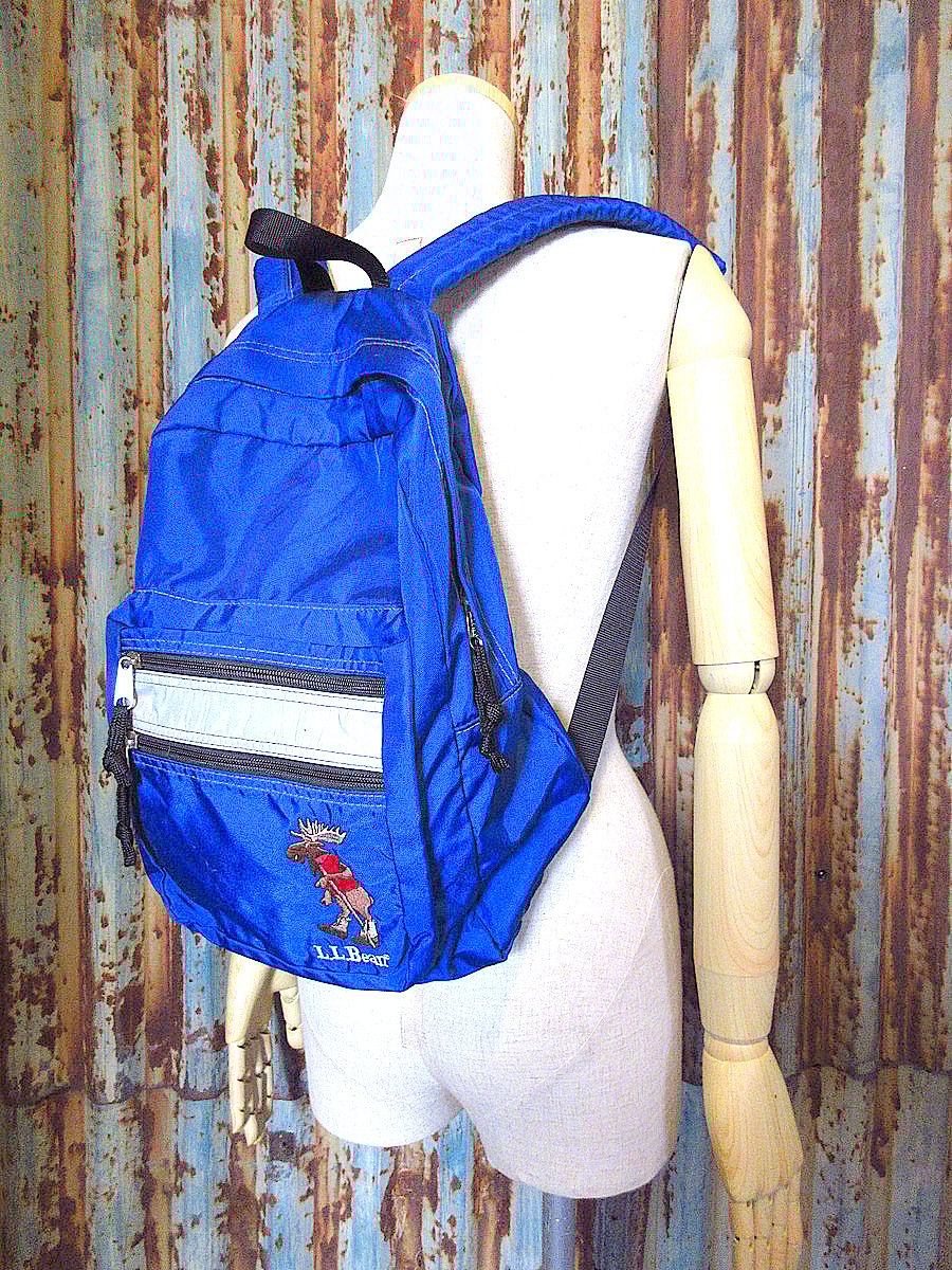 L.L.Beanエルエルビーン リュック バックパック ビンテージ ビンテージ80's90's○L.L.Beanナイロンバックパック青○201016n8