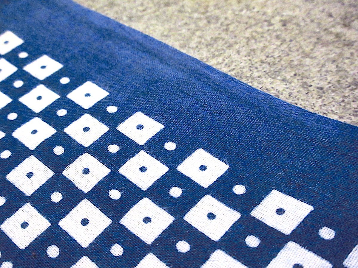 ビンテージ50's○FAST COLORドット柄コットンバンダナ紺○260222m6-bnd