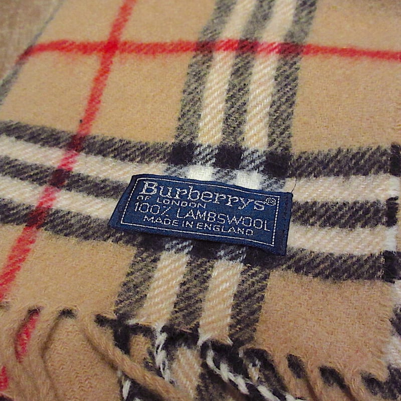ビンテージ○Burberrysバーバリーチェック柄ウールマフラー○221028m5