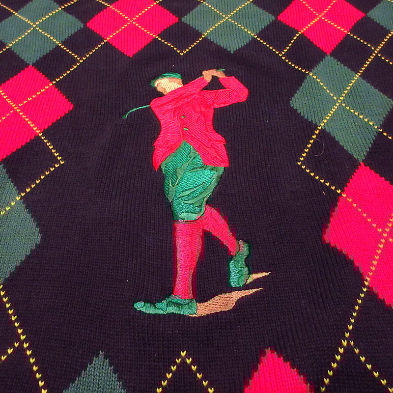 ビンテージ80's90's○Pringle Hand Intarsiaコットンゴルファーセータ