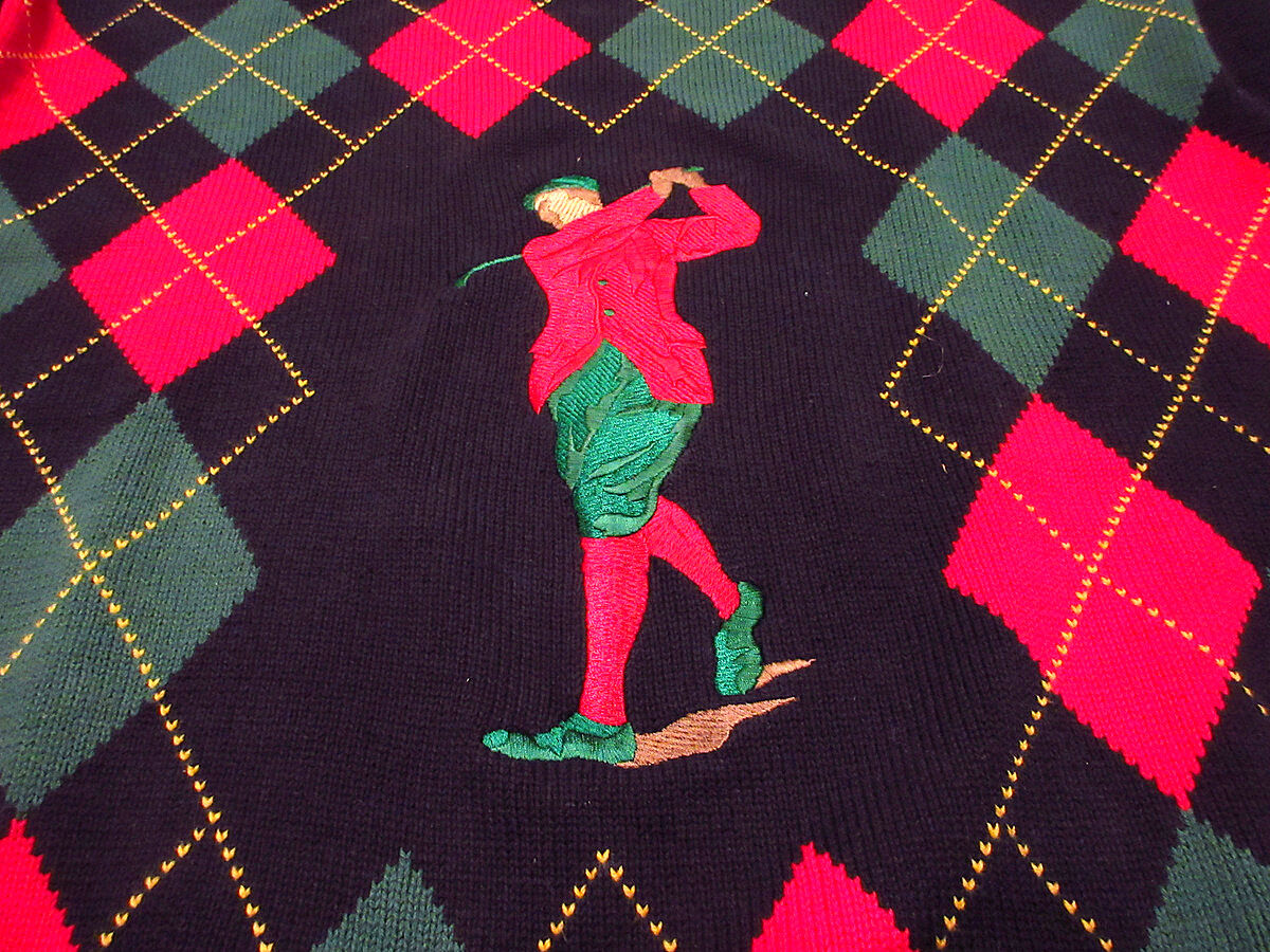 ビンテージ80's90's○Pringle Hand Intarsiaコットンゴルファーセータ