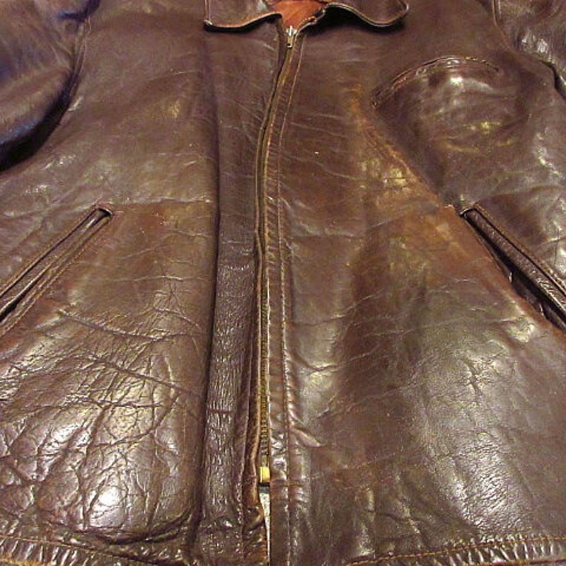 ビンテージ40's50's○ホースハイドスポーツジャケット茶○210119s5-m