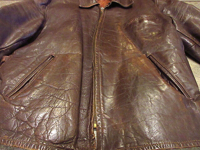 SEARS Boy ville ホースハイド スポーツジャケット 焦茶 40s ビンテージ40's50's○ホースハイドスポーツジャケット茶○210119s5-m