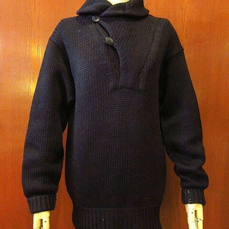 30s ショールカラーニット黒/40s50sビンテージセーター 30s ショールカラーニット黒/40s50sビンテージセーター