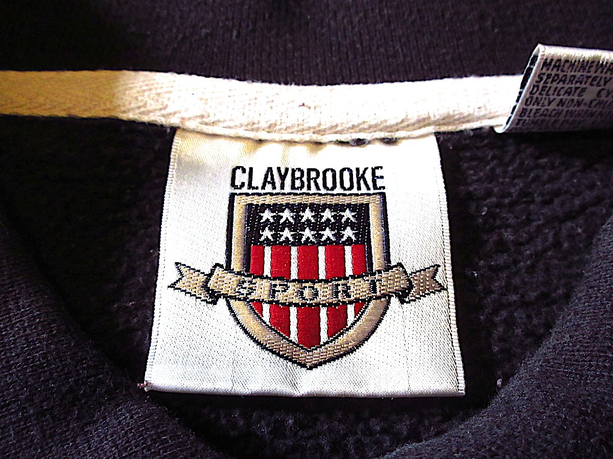 ビンテージ90's○CLAYBROOKE SPORTスウェットラガーシャツ黒×赤size XL