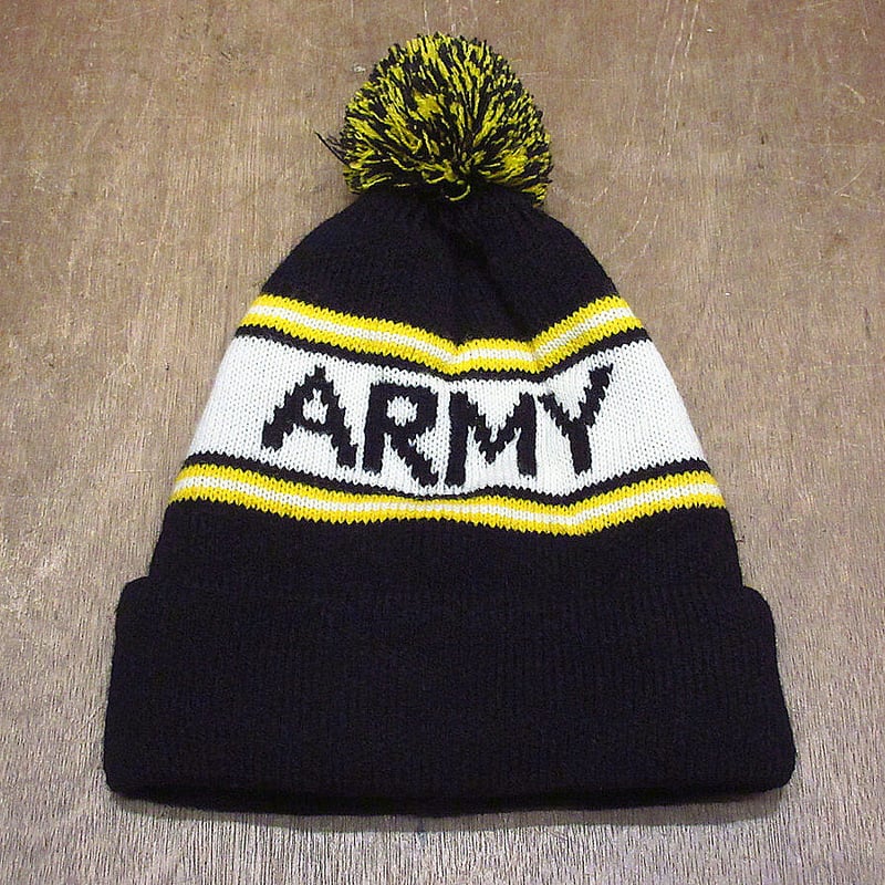 WEST POINT ニット帽　60s usma ヴィンテージ　ミリタリー ビンテージ○ボンボン付きARMYニット帽○211219i5-m-cp-knt USMA WES