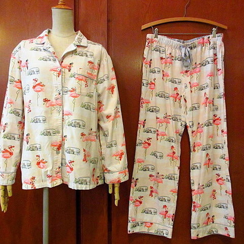 Nick&Nora フラミンゴ&エアストリーム柄レディースパジャマ