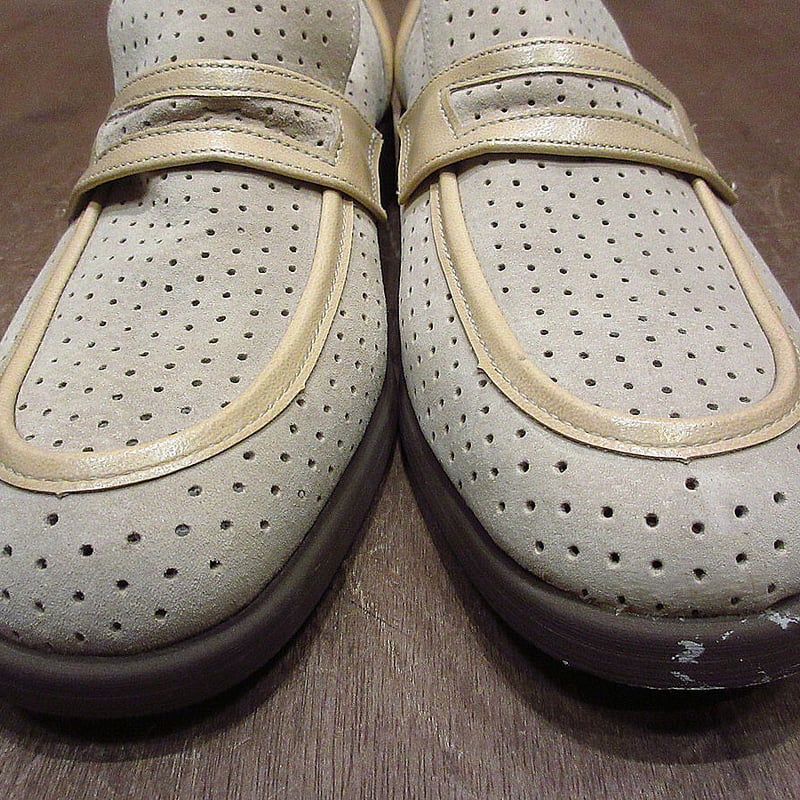 ビンテージ80's○DEADSTOCK Hush Puppiesスウェード×フェイクレザーパン