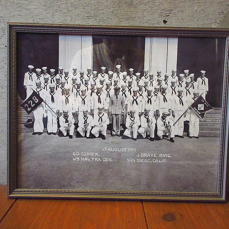 50s U.S. NAVY ARMY マスコット　セット ビンテージ50's○U.S.NAVY額入りミリタリーフォト○240705k2