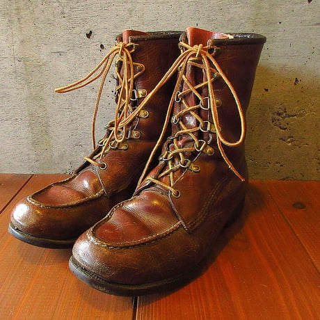 ビンテージ60’s70’s●RED WINGアイリッシュセッターモックトゥワークブーツ茶size 8 1/2 EE●230721k6-m-bt-265cmレッドウィング