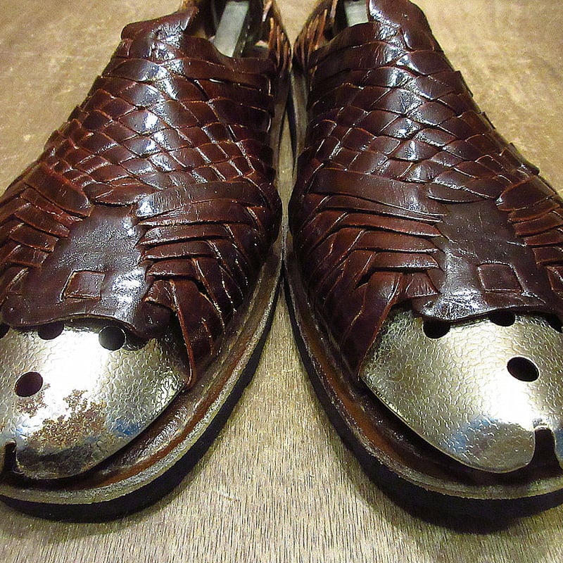 ビンテージ○DEADSTOCK GALVEZタイヤソール編み込みレザー