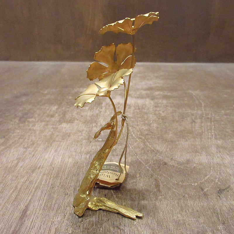 ビンテージ○ゴールドフラワーオブジェ○240114i6-obj置物花