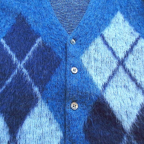 ビンテージ60’s●Munsingwearアーガイルモヘアカーディガンsize M●240322k2-m-cdg 1960sメンズ古着ニットウール