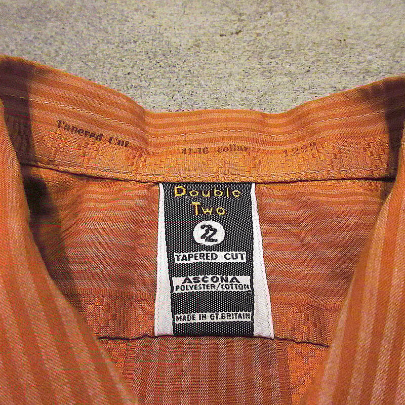 ビンテージ70's○Double Twoストライプ総柄長袖シャツsize 41-16 ビンテージ70's○Double Twoストライプ総柄長袖シャツsize 41-16