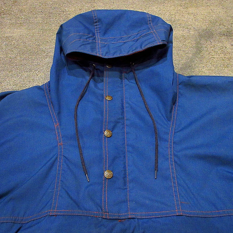 ビンテージ80's○Eddie Bauerナイロンアノラックパーカ青size XL