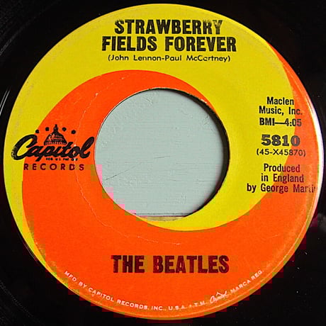 THE BEATLES●STRAWBERRY FIELDS FOREVER/PENNY LANE  Capitol Records 5810●220519t1-rcd-7-rkレコード45米盤