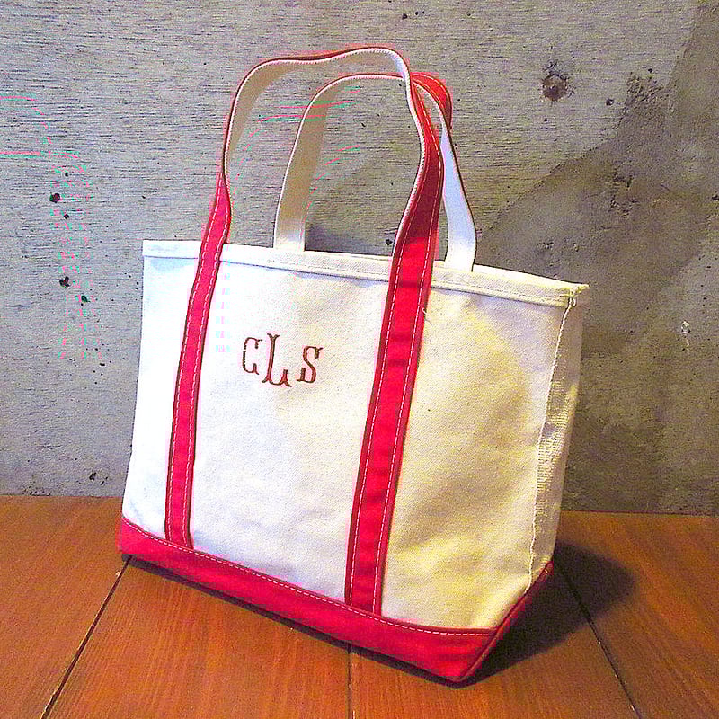 ビンテージ90's○L.L.Beanキャンバストートバッグ生成り×赤 ビンテージ90's○L.L.Beanキャンバストートバッグ生成り×赤