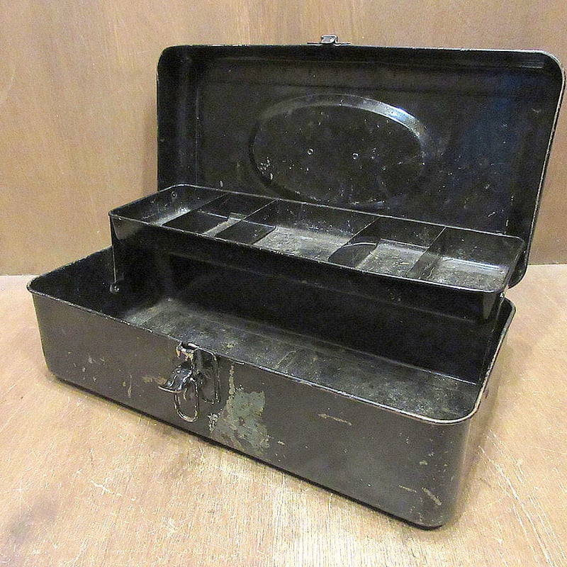 ビンテージ-60's○Union UTILITY CHESTツールボックス黒○230920j8