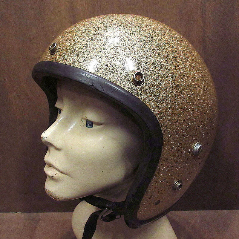 ビンテージ60's○ジェットヘルメットメタリックゴールド○220709s2-hlmt 1960...