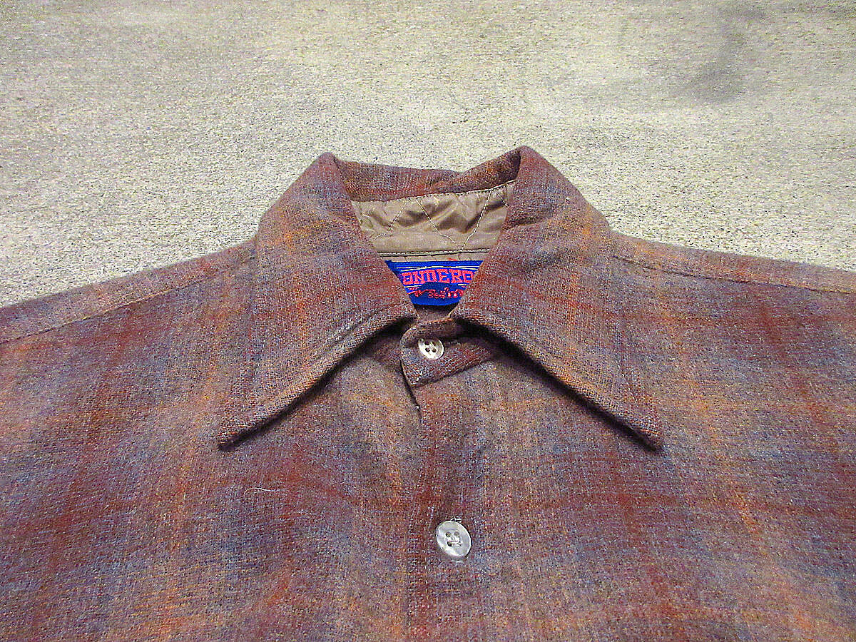 ビンテージ70's○PONDEROSA BARDONチェックウール長袖シャツsize