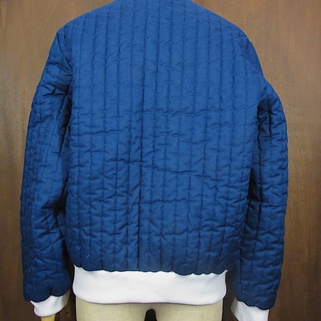 ビンテージ70’s●レディースVネックキルティングスウェット紺×白size L●250124z2-w-swsツートン古着レトロトップストレーナー