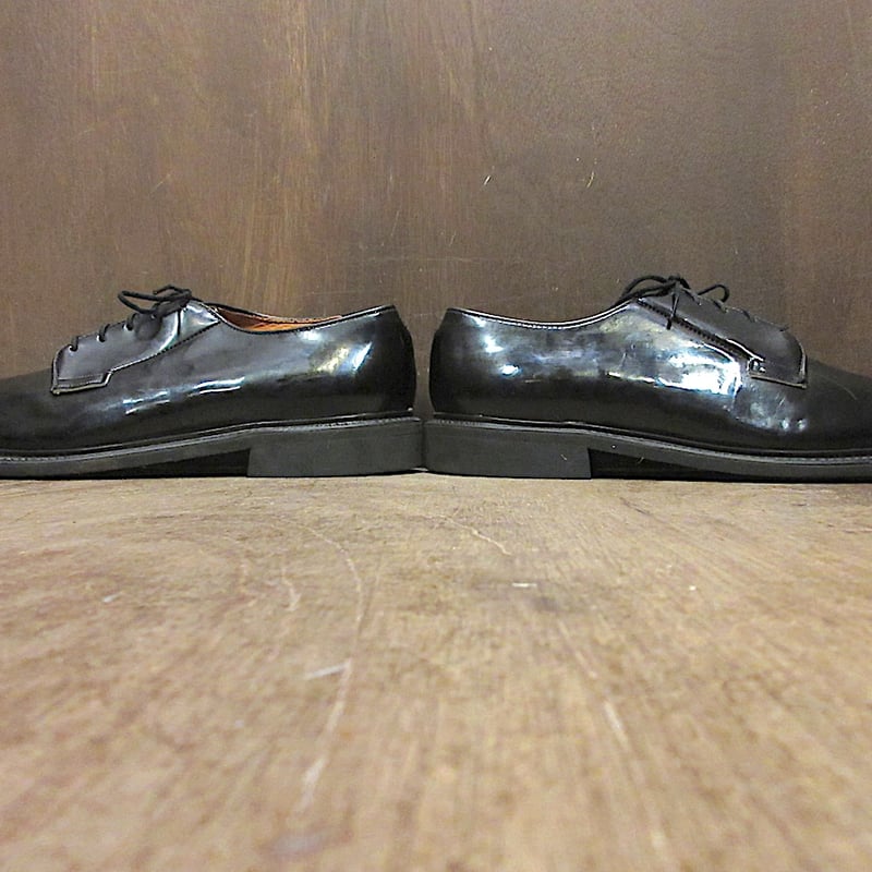 ビンテージ○DEADSTOCK BATESプレーントゥシューズ黒size 8 1/2○2510